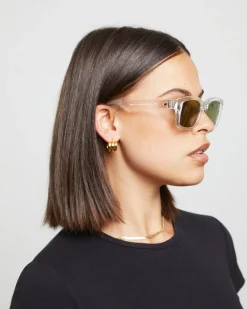 Le Sustain Recarmito Sunglasses in Crystal Clear Moss