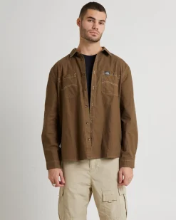 Lee Worker LS Shirt Brushed Brown