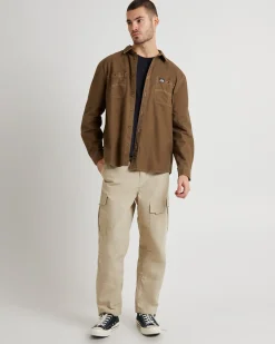 Lee Worker LS Shirt Brushed Brown