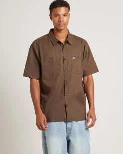 Lee Worker Short Sleeve Shirt in Linen Bark
