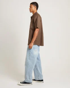 Lee Worker Short Sleeve Shirt in Linen Bark