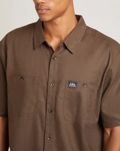 Lee Worker Short Sleeve Shirt in Linen Bark
