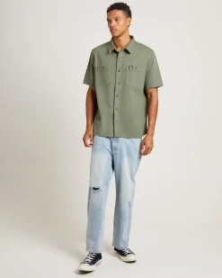 Lee Worker Short Sleeve Shirt in Dark Sage