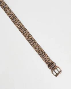 Leopard Canvas Eyelet Belt