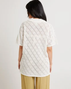 Lexi Crochet Shirt White