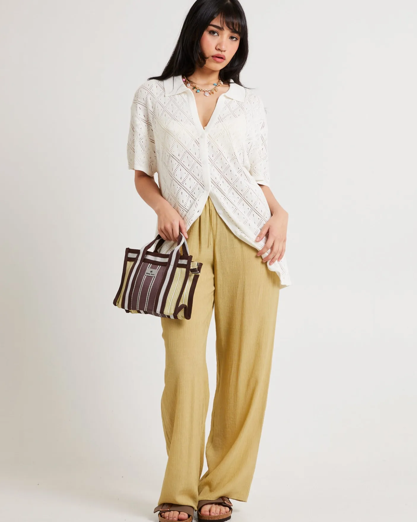 Lexi Crochet Shirt White