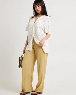 Lexi Crochet Shirt White