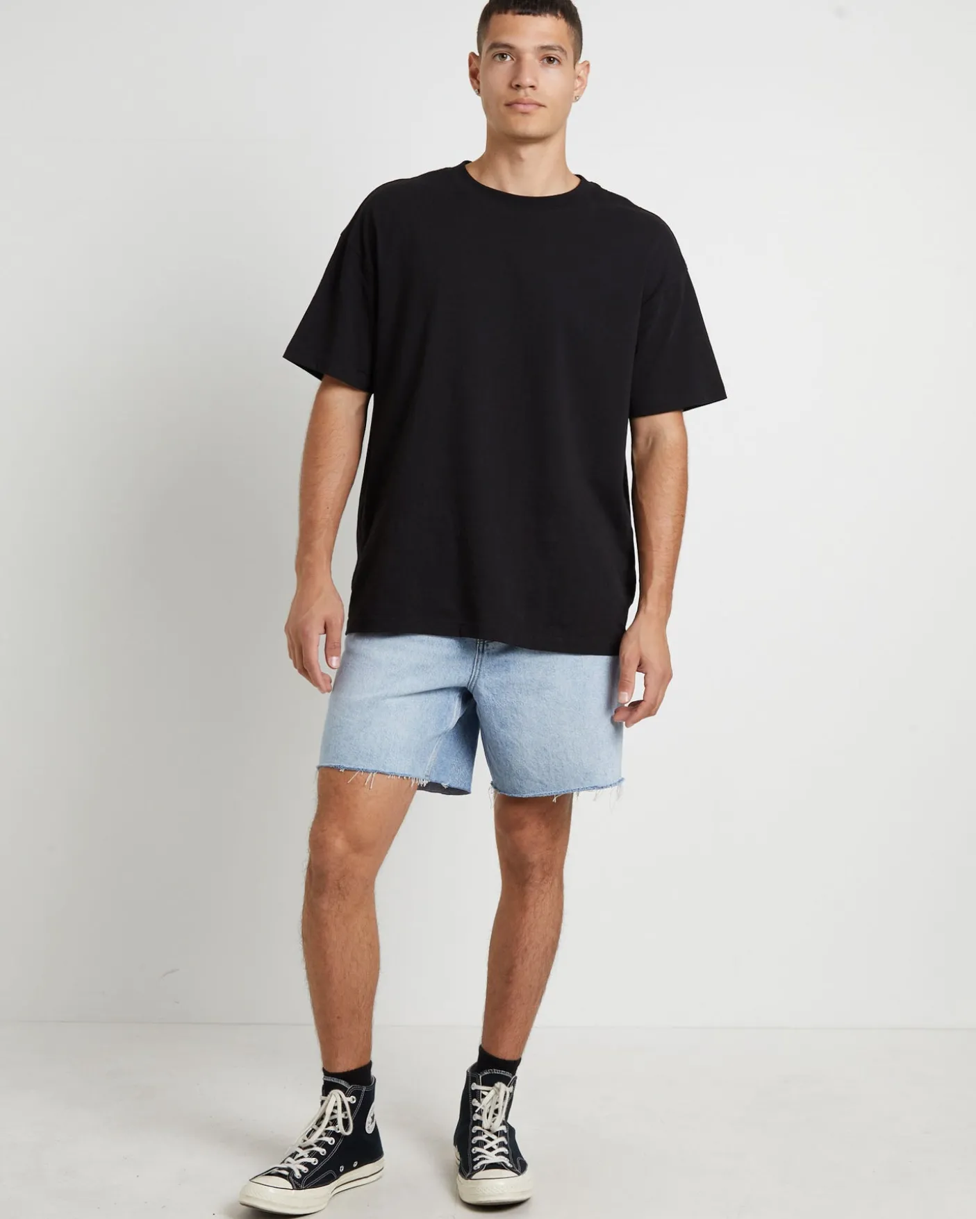 L-Four Baggy Denim Shorts in Raider