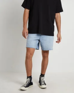 L-Four Baggy Denim Shorts in Raider