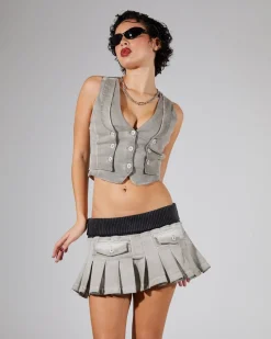 Lila Dirty Wash Waistcoat