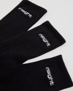 Logo Crew Socks 3 Pack Black