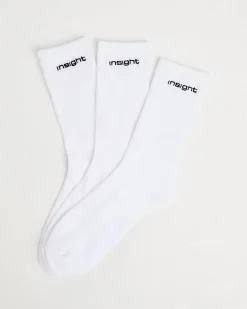 Logo Crew Socks 3 Pack in White