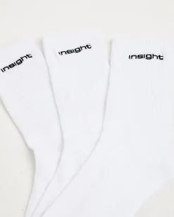 Logo Crew Socks 3 Pack in White