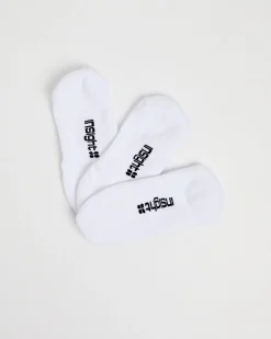 Logo Invisible Socks 3 Pack White