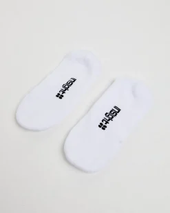 Logo Invisible Socks 3 Pack White