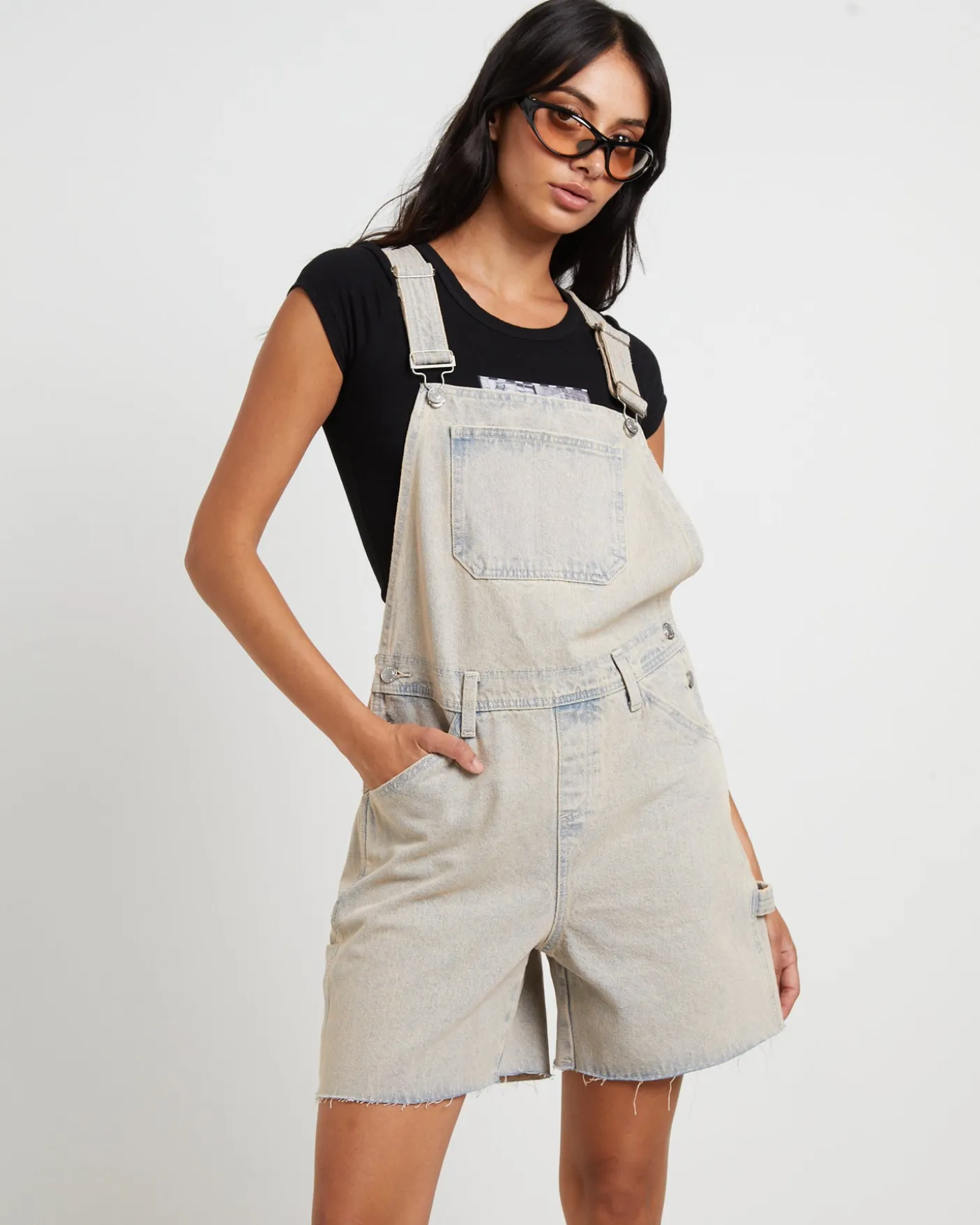 Longline Overdye Overalls in Peachy