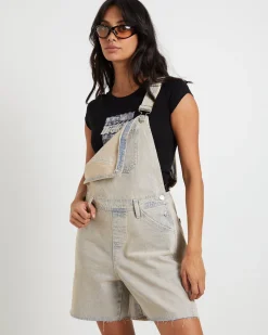 Longline Overdye Overalls in Peachy