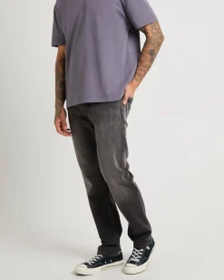 Lou Straight Denim Jeans Argent