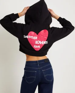 Lovers Club Cropped Zip Hoodie