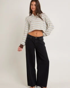 Low Slouch Denim Jeans Black Super Used