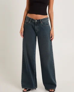 Low Slouched Denim Jeans Smoked Tea