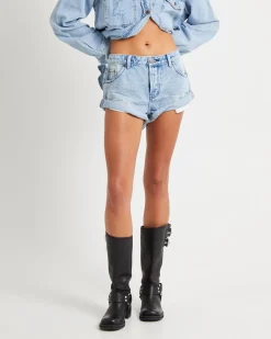 Low Waist Bandit Denim Shorts