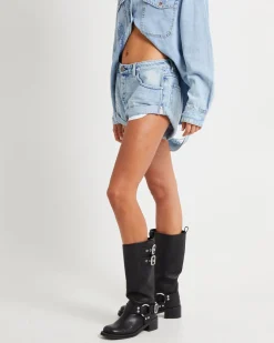 Low Waist Bandit Denim Shorts
