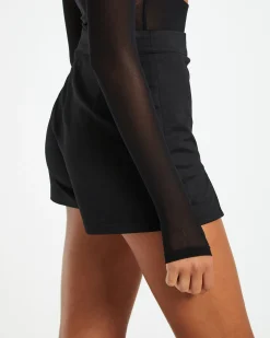 Lucia Double Slit Skort Black