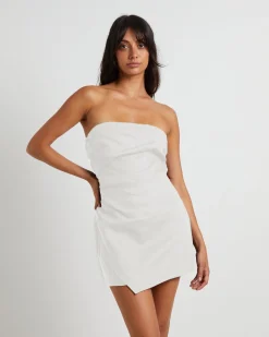 Lui Linen Mini Dress White