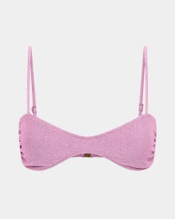 Lurex Curve Crop Bikini Top