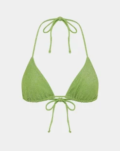 Lurex Halter Triangle Bikini Top