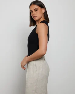 Luxe Knitted Tank Top in Black