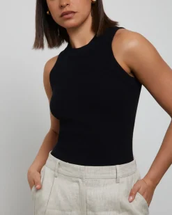 Luxe Knitted Tank Top in Black