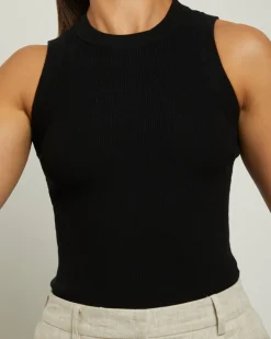 Luxe Knitted Tank Top in Black