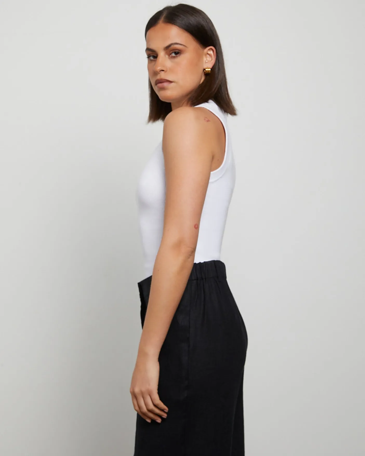 Luxe Knitted Tank Top in White