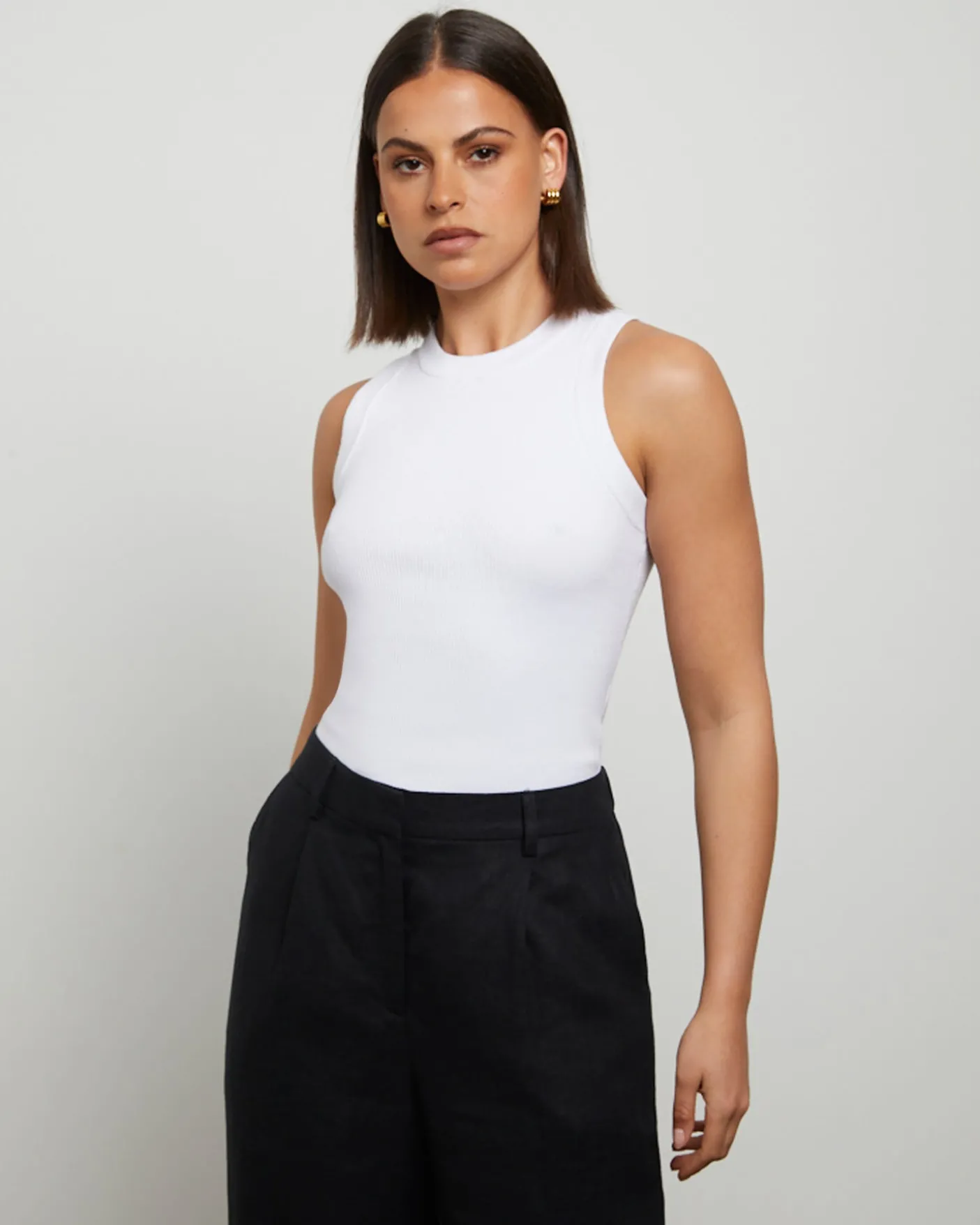 Luxe Knitted Tank Top in White