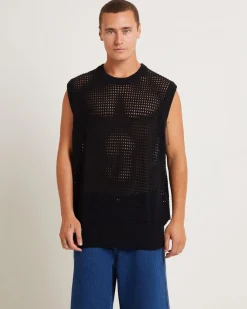 Lydo Net Knit Vest in Black