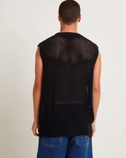 Lydo Net Knit Vest in Black