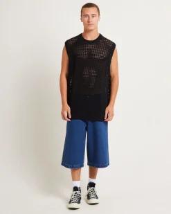 Lydo Net Knit Vest in Black