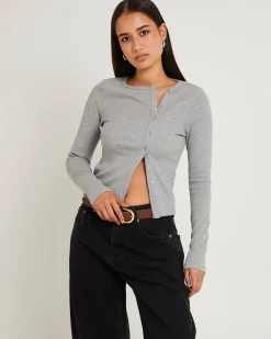 Maddy Button Asymmetric Top