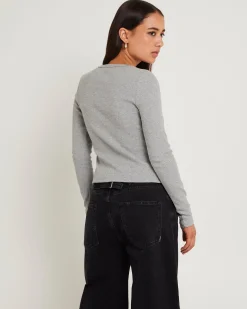 Maddy Button Asymmetric Top