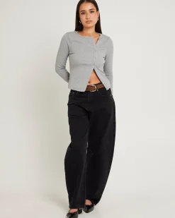 Maddy Button Asymmetric Top