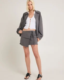 Maeve Tailored Wrap Mini Skirt