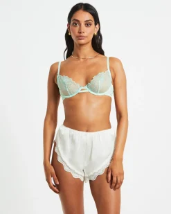 Maple Scallop Lace Cage Bra in Mint Green