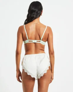 Maple Scallop Lace Cage Bra in Mint Green
