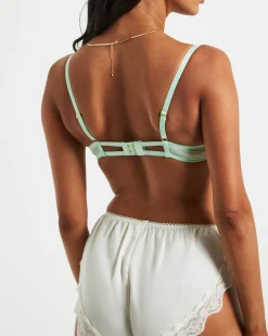 Maple Scallop Lace Cage Bra in Mint Green