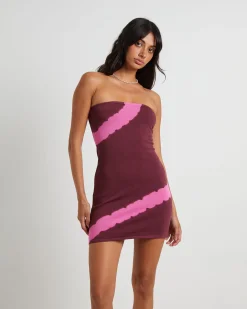 Margot Longline Knit Bandeau Mini Dress in Assorted