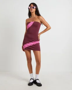 Margot Longline Knit Bandeau Mini Dress in Assorted