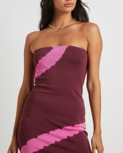 Margot Longline Knit Bandeau Mini Dress in Assorted