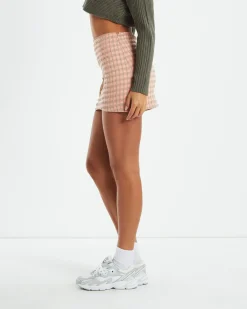 Marina Scoop Front Mini Skirt Pink